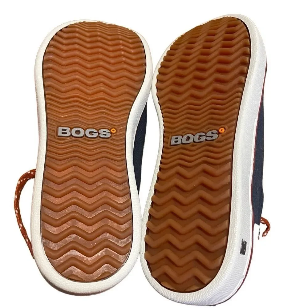 NWT Bogs Outdoor Shoes Unisex Youth Malibu Canvas Lace 71734Y Sz 3 Navy Blue